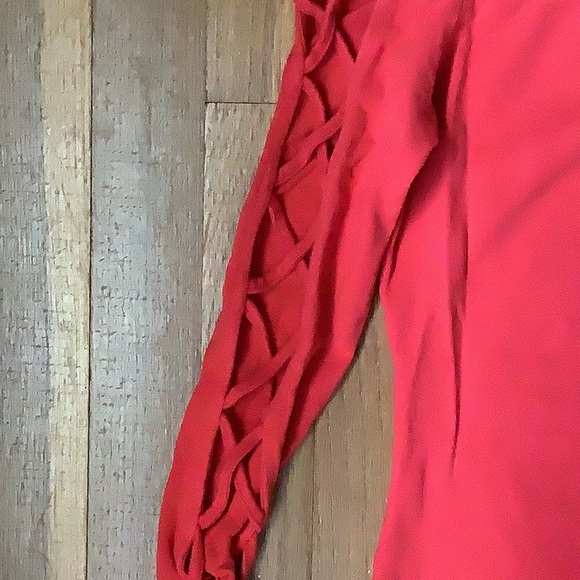 Express Off the Shoulder Red Top - Picture 3 of 5